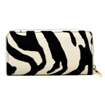 Wholesale faux leather zebra print long wallet zipper coin pouch full bill card