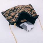 Wholesale quality Seed Beaded Leopard Print Crossbody Zipper closure One inside