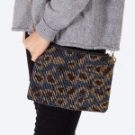 Wholesale quality Seed Beaded Leopard Print Crossbody Zipper closure One inside