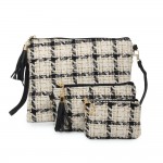 Wholesale tweed Plaid Coin Keychain Pouch Keyring hold Keys Zipper Closure W H P