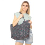 Wholesale leopard Print Canvas Tote Bag Top Zipper Closure Open Lined Inside Ins