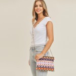 Wholesale multi Colored Aztek Print Canvas Cross Body Handbag Zipper Closure Lin
