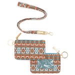 Wholesale aztec Print Card ID Holder Keychain Lanyard Clear Opening ID Zipper Op