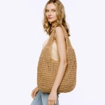 Wholesale straw Hobo Tote Bag Zipper Closure Internal Pocket Paper Straw H Shoul