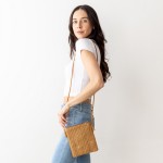 Wholesale knit Envelope Crossbody Handbag Thin Leather Strap Zipper Closure Line