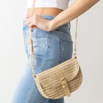 Wholesale knit Envelope Crossbody Handbag Leather Strap Magnetic Closure Adjusta
