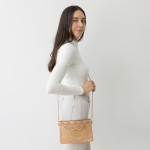 Wholesale laser Cut Lace Pattern Leather Envelope Crossbody Handbag Removable Th