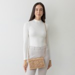 Wholesale laser Cut Flower Leather Envelope Crossbody Handbag Removable Thin Lea