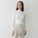 Wholesale laser Cut Flower Leather Envelope Crossbody Handbag Removable Thin Lea