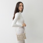 Wholesale laser Cut Flower Leather Envelope Crossbody Handbag Removable Thin Lea