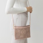 Wholesale laser Cut Flower Leather Envelope Crossbody Handbag Removable Thin Lea