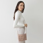Wholesale laser Cut Flower Leather Envelope Crossbody Handbag Removable Thin Lea