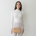 Wholesale laser Cut Tribal Pattern Leather Envelope Crossbody Handbag Diagonal L