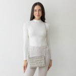 Wholesale laser Cut Tribal Pattern Leather Envelope Crossbody Handbag Diagonal L