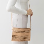 Wholesale laser Cut Tribal Triangle Pattern Leather Envelope Crossbody Handbag R