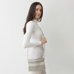 Wholesale laser Cut Tribal Triangle Pattern Leather Envelope Crossbody Handbag R