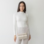 Wholesale laser Cut Tribal Triangle Pattern Leather Envelope Crossbody Handbag R