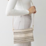 Wholesale laser Cut Tribal Triangle Pattern Leather Envelope Crossbody Handbag R