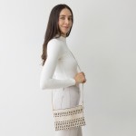 Wholesale laser Cut Tribal Triangle Pattern Leather Envelope Crossbody Handbag R