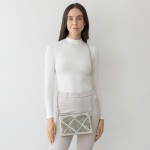 Wholesale geometric Laser Cut Leather Envelope Crossbody Handbag Removable Thin