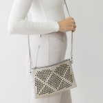Wholesale geometric Laser Cut Leather Envelope Crossbody Handbag Removable Thin