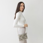 Wholesale geometric Laser Cut Leather Envelope Crossbody Handbag Removable Thin