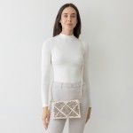 Wholesale geometric Laser Cut Leather Envelope Crossbody Handbag Removable Thin