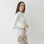 Wholesale geometric Laser Cut Leather Envelope Crossbody Handbag Removable Thin