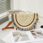 Wholesale straw Handbag Multi Color Fringe Hem Detachable Faux Leather Strap Mag