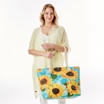 Wholesale sunflower Printed Tote Bag Rope Handles W L Drop Handles Fully Lined O