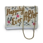 Wholesale happily Ever After Beaded Canvas Clutch Embroidered Flowers Chain Lin