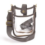 Wholesale clear PU Handbag Matching Strap Leather Hemlines Magnetic Closure One