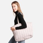 Wholesale comfyLuxe Houndstooth Knit Tote Bag Lined Magnetic Closure Two Interna