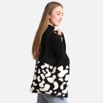 Wholesale comfyLuxe Cow Print Knit Tote Bag W H Poly Microfiber