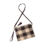 Wholesale buffalo Check Crossbody Handbag Faux Leather Tassel Zipper Pull Faux L