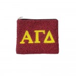 Wholesale alpha Gamma Delta Beaded Canvas Bag Zipper Affinity Licensed Product