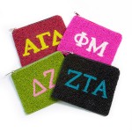 Wholesale alpha Gamma Delta Beaded Canvas Bag Zipper Affinity Licensed Product
