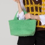Wholesale do Everything Love Textured Square Cut Faux Fur Mini Tote Bag Button C