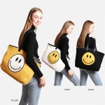 Wholesale comfyLuxe Smile Knit Tote Bag Two inner Pockets W T Poly Microfiber