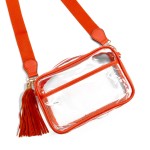 Wholesale clear PU Handbag Matching Strap Leather Hemlines Matching Tassel Accen