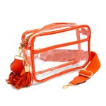 Wholesale clear PU Handbag Matching Strap Leather Hemlines Matching Tassel Accen