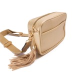 Wholesale solid Color Leather Handbag Matching Strap Tassel Keychain Lined Insid