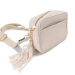 Wholesale solid Color Leather Handbag Matching Strap Tassel Keychain Lined Insid