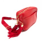 Wholesale solid Color Leather Handbag Matching Strap Tassel Keychain Lined Insid
