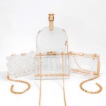 Wholesale square Acrylic Hard Crossbody Bag Gold Hemlines Button Latch Closure O