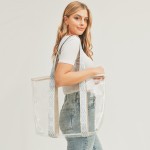 Wholesale clear Beach Tote Bag Multi Colored Canvas Straps Hat Carry Insert PVC