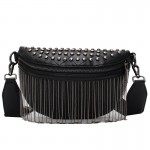Wholesale studded Faux Leather Quilt Stitch Cross Body Sling Bag Ball Chain Tass