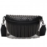 Studded Faux Leather Quilt Stitch Cross Body Sling Bag With Ball Chain Tassels and Adjustable Strap

- Two Inner Pockets: One Zipper / One Open
- Adjustable/Removable Strap
- Approximately 9" L x 5.5" T x 3" W
- 100% PU