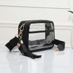 Wholesale clear PU Cross Body Bag Leather Walls Trim Detachable Leather Tassel Z