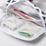 Wholesale zig Zag Straw Sling Belt Bag Leather Trim Adjustable Buckle Cross Body